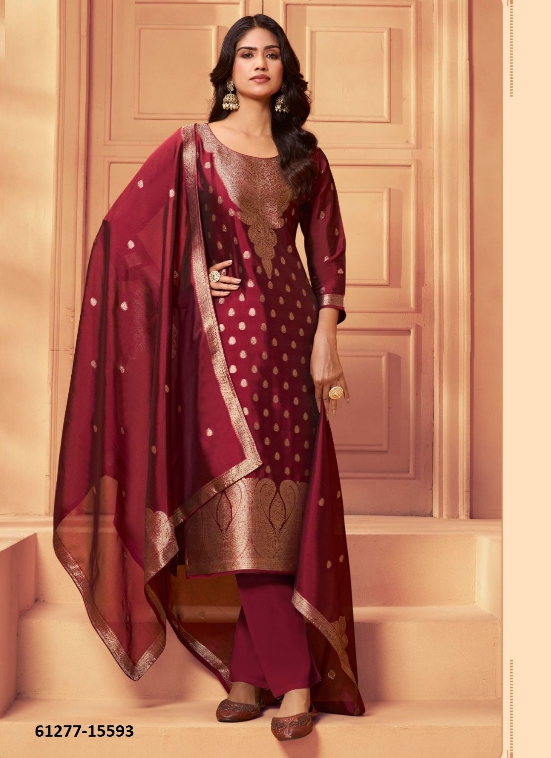 SILKY 6 - Catalog # 61277 (Set of 4 Readymade Salwar Suits) by Meheriya