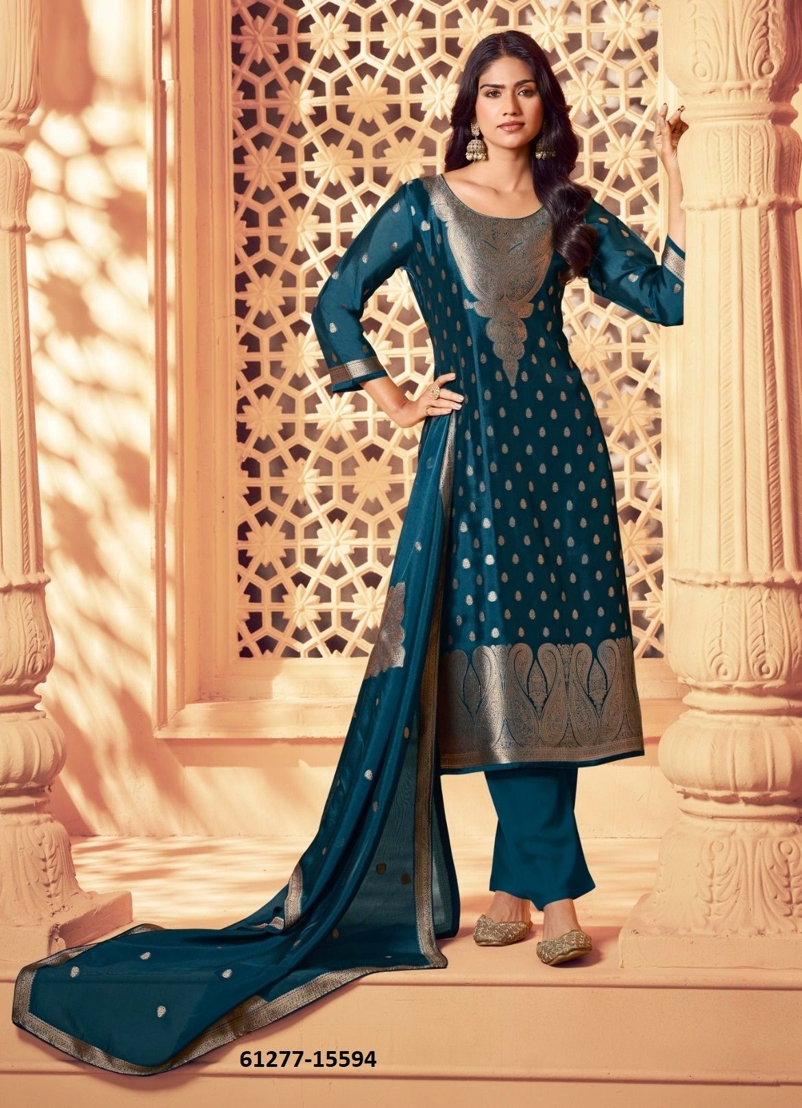 SILKY 6 - Catalog # 61277 (Set of 4 Readymade Salwar Suits) by Meheriya