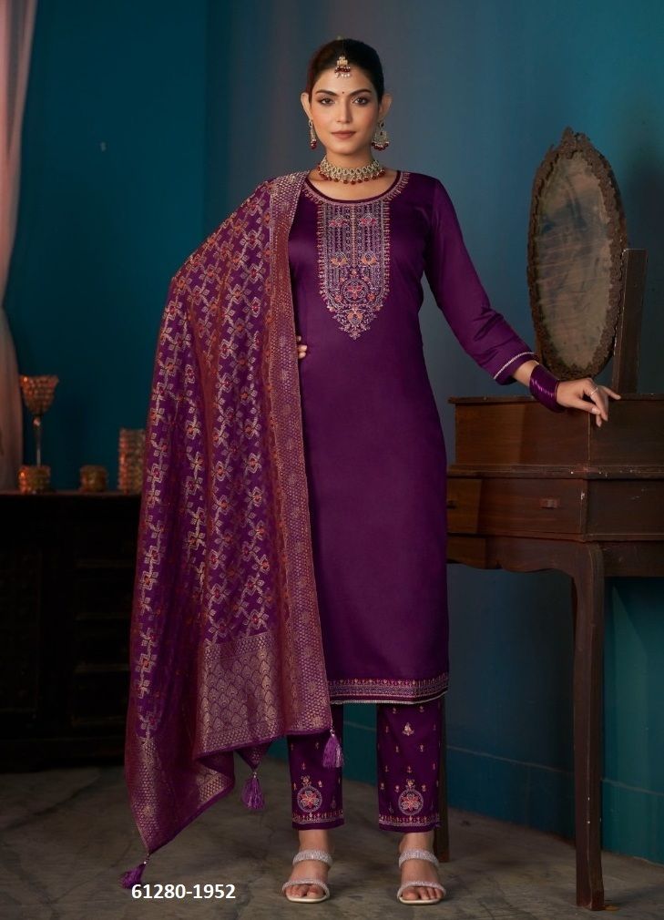 THRIDHA - Catalog # 61280 (Set of 4 Semi-Stitched / Un-Stitched Suits) by Four Dots