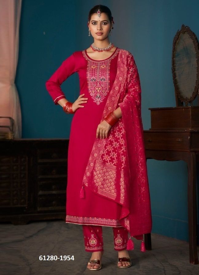 THRIDHA - Catalog # 61280 (Set of 4 Semi-Stitched / Un-Stitched Suits) by Four Dots
