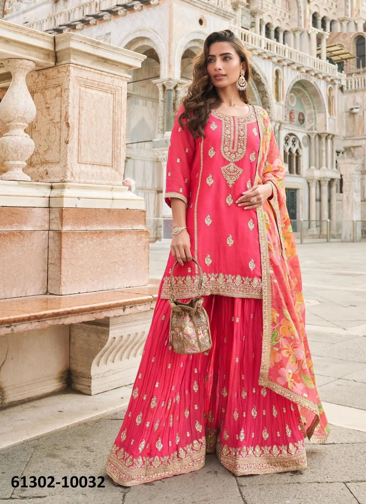 TAJ Catalog 61302 (Set of Readymade Salwar Suits) by Sayuri Designer