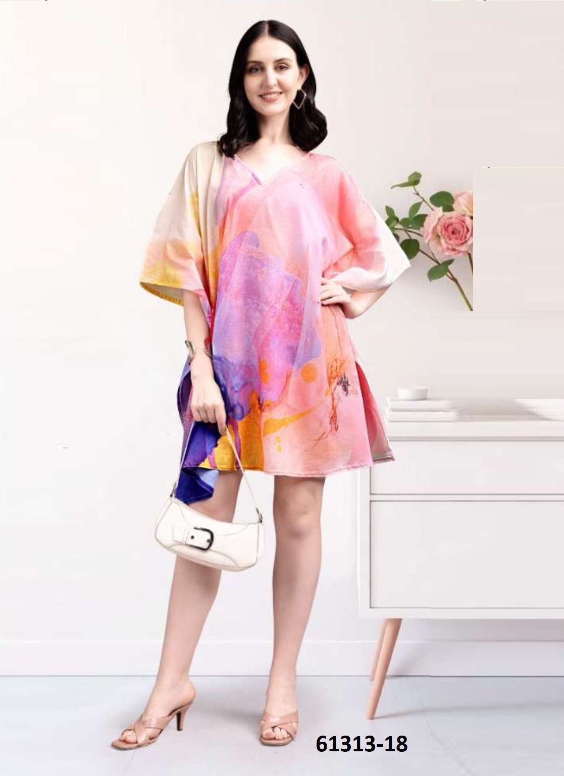 COTTON FEEL KURTI 3 - Catalog # 61313 (Set of 8 Kaftans / Ponchos) by Desi Muse COTTON FEEL KURTI 3 - Catalog # 61313 (Set of 8 Kaftans / Ponchos) by Desi Muse