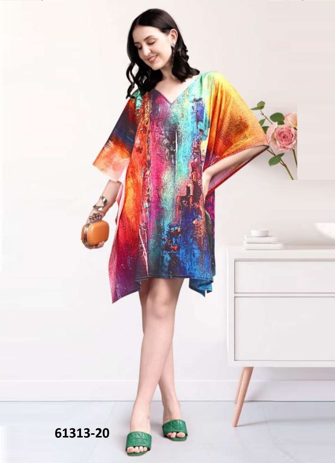 COTTON FEEL KURTI 3 - Catalog # 61313 (Set of 8 Kaftans / Ponchos) by Desi Muse COTTON FEEL KURTI 3 - Catalog # 61313 (Set of 8 Kaftans / Ponchos) by Desi Muse