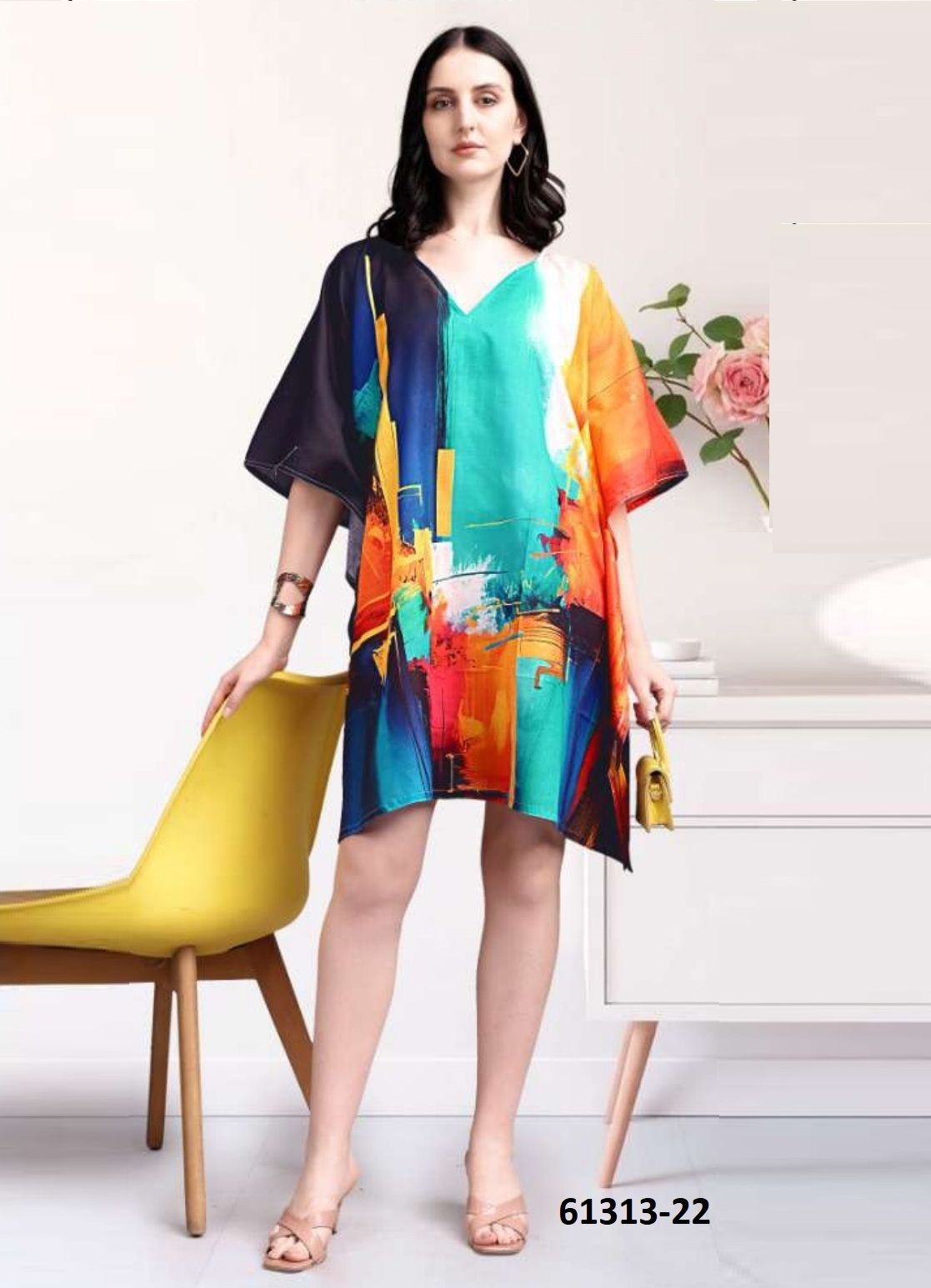 COTTON FEEL KURTI 3 - Catalog # 61313 (Set of 8 Kaftans / Ponchos) by Desi Muse COTTON FEEL KURTI 3 - Catalog # 61313 (Set of 8 Kaftans / Ponchos) by Desi Muse