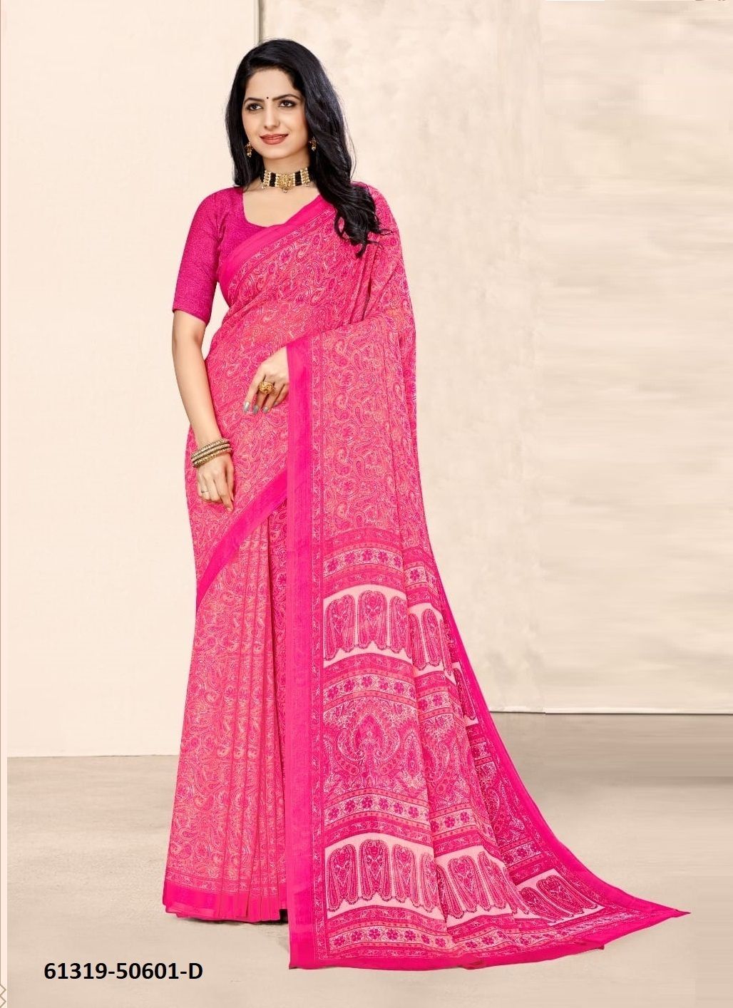 STAR CHIFFON 213 - Catalog # 61319 (Set of 12 Sarees) by Ruchi Sarees