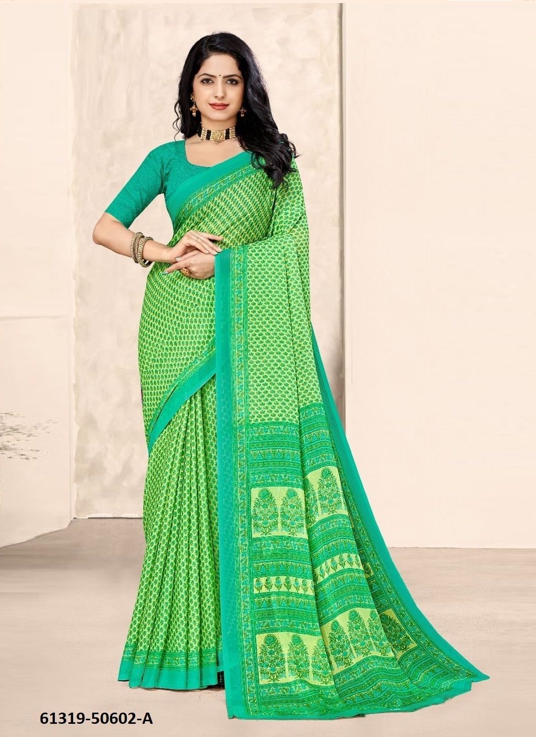 STAR CHIFFON 213 - Catalog # 61319 (Set of 12 Sarees) by Ruchi Sarees