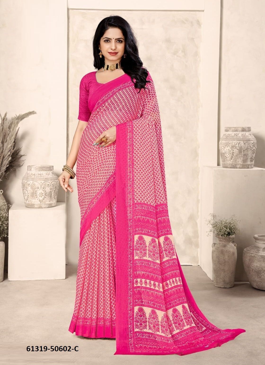 STAR CHIFFON 213 - Catalog # 61319 (Set of 12 Sarees) by Ruchi Sarees