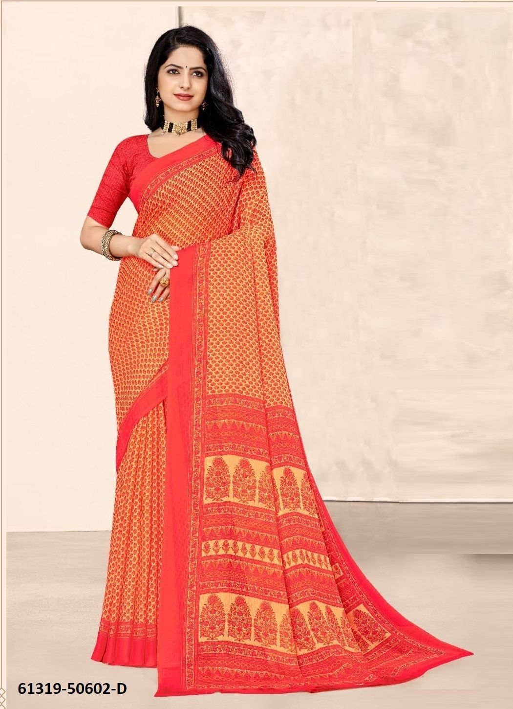 STAR CHIFFON 213 - Catalog # 61319 (Set of 12 Sarees) by Ruchi Sarees