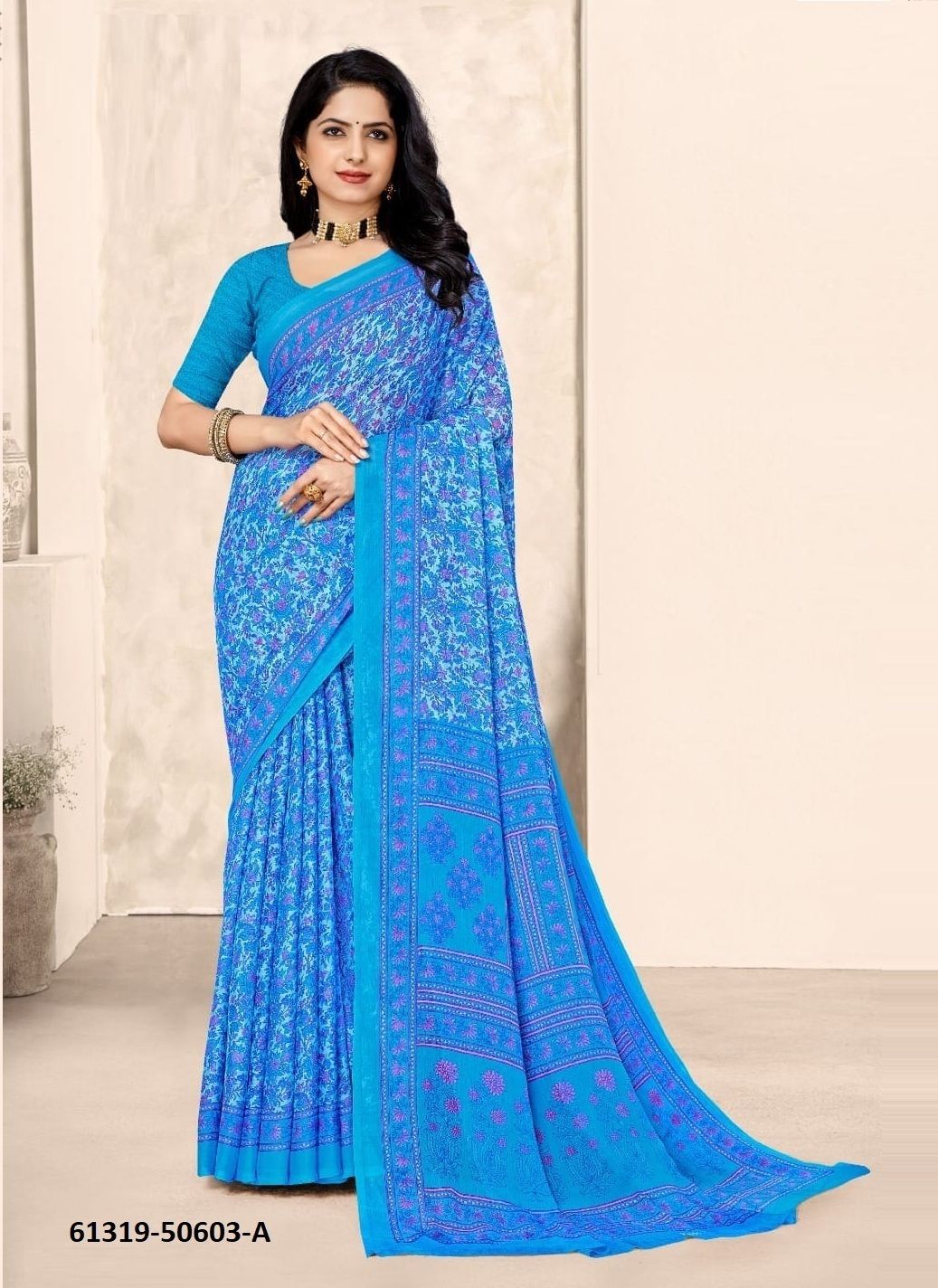 STAR CHIFFON 213 - Catalog # 61319 (Set of 12 Sarees) by Ruchi Sarees