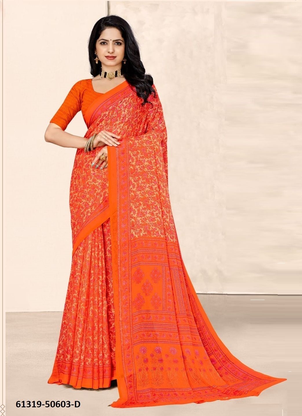 STAR CHIFFON 213 - Catalog # 61319 (Set of 12 Sarees) by Ruchi Sarees