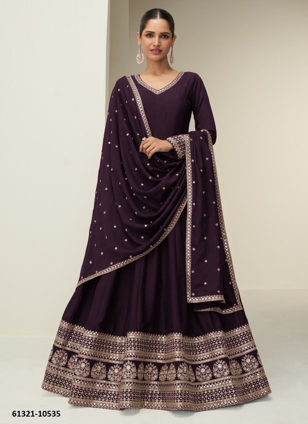 CHANDRIKA - Catalog # 61321 (Set of 4 Readymade Gowns) by Aashirwad CHANDRIKA - Catalog # 61321 (Set of 4 Readymade Gowns) by Aashirwad