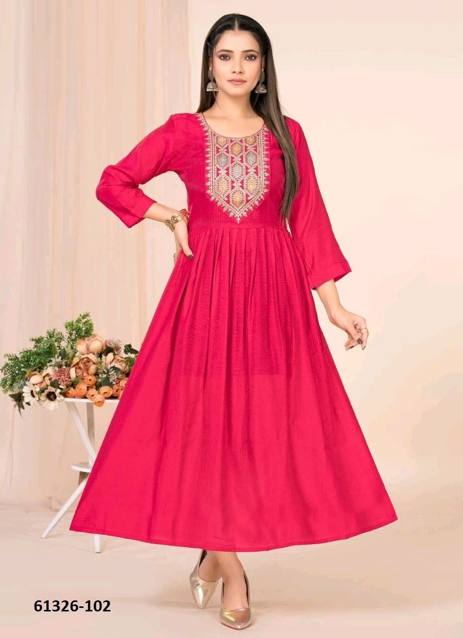 AVIKA - Catalog # 61326 (Set of 6 Readymade Women's Kurtis / Tops) by Dee Cee