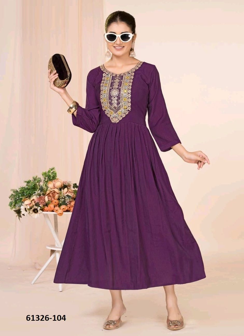 AVIKA - Catalog # 61326 (Set of 6 Readymade Women's Kurtis / Tops) by Dee Cee
