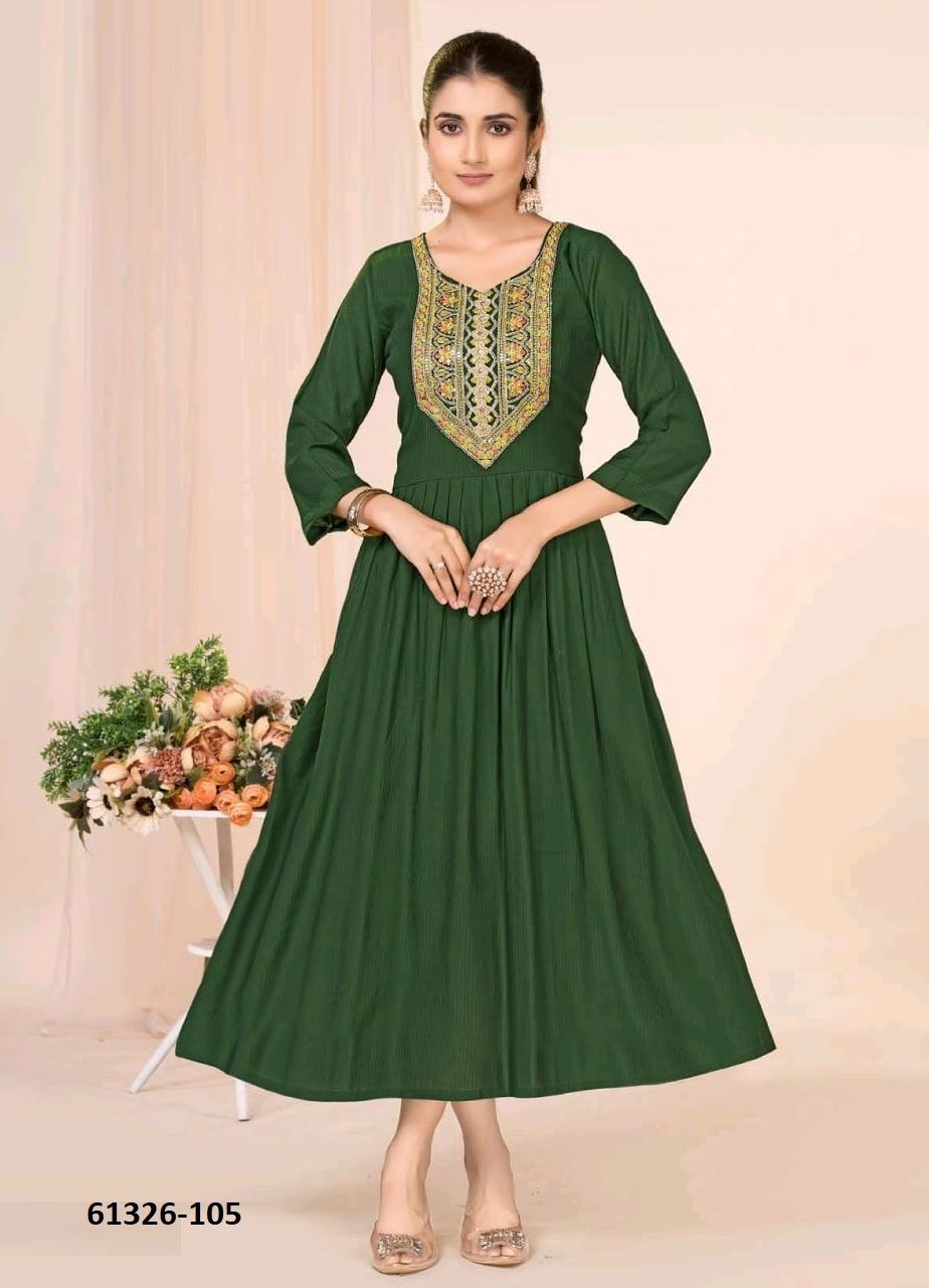 AVIKA - Catalog # 61326 (Set of 6 Readymade Women's Kurtis / Tops) by Dee Cee