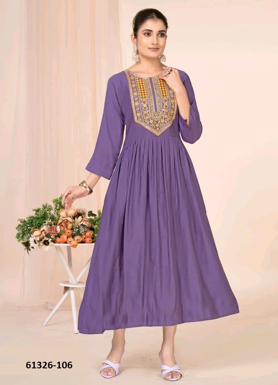 AVIKA - Catalog # 61326 (Set of 6 Readymade Women's Kurtis / Tops) by Dee Cee