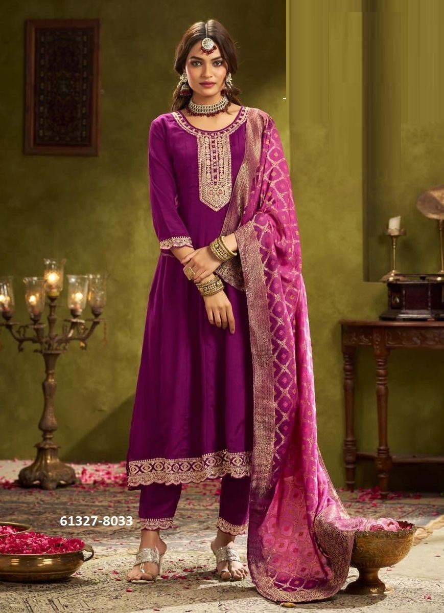 ODHANI - Catalog # 61327 (Set of 4 Readymade Salwar Suits) by Rangoon