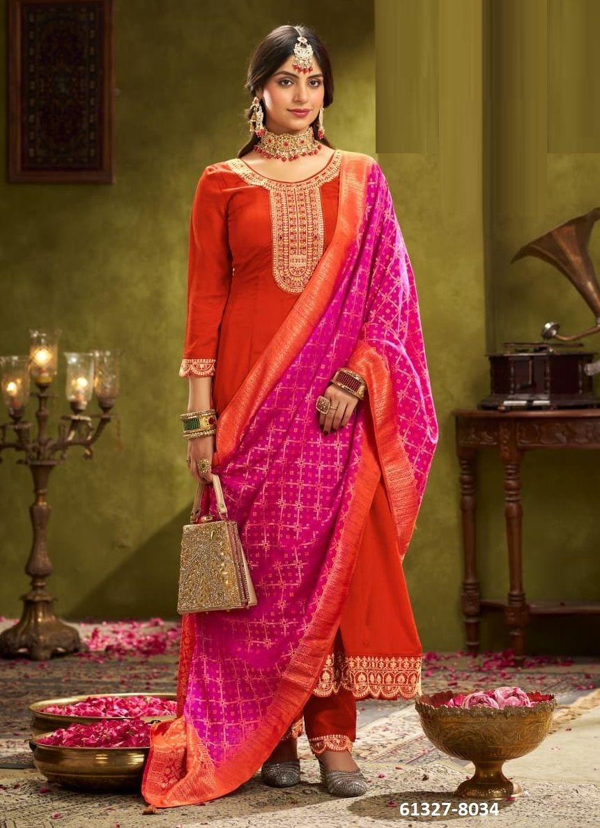 ODHANI - Catalog # 61327 (Set of 4 Readymade Salwar Suits) by Rangoon