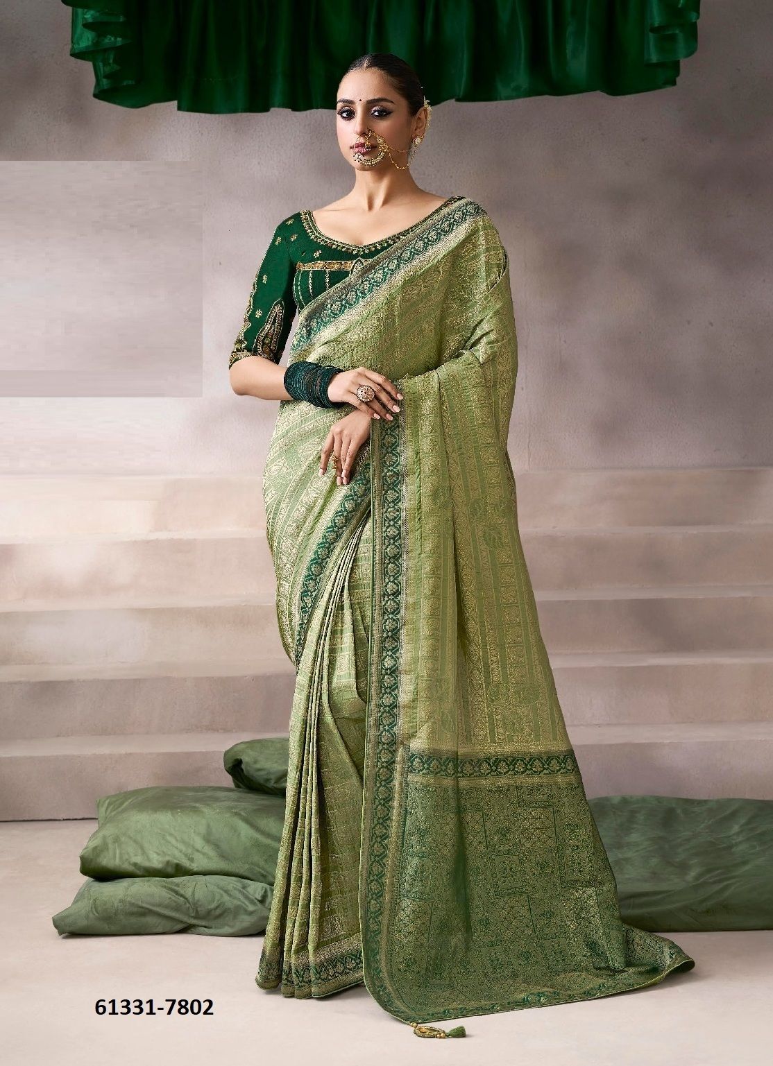 KAMALA SILK - Catalog # 61331 (Set of 10 Sarees) by Kira Fashions