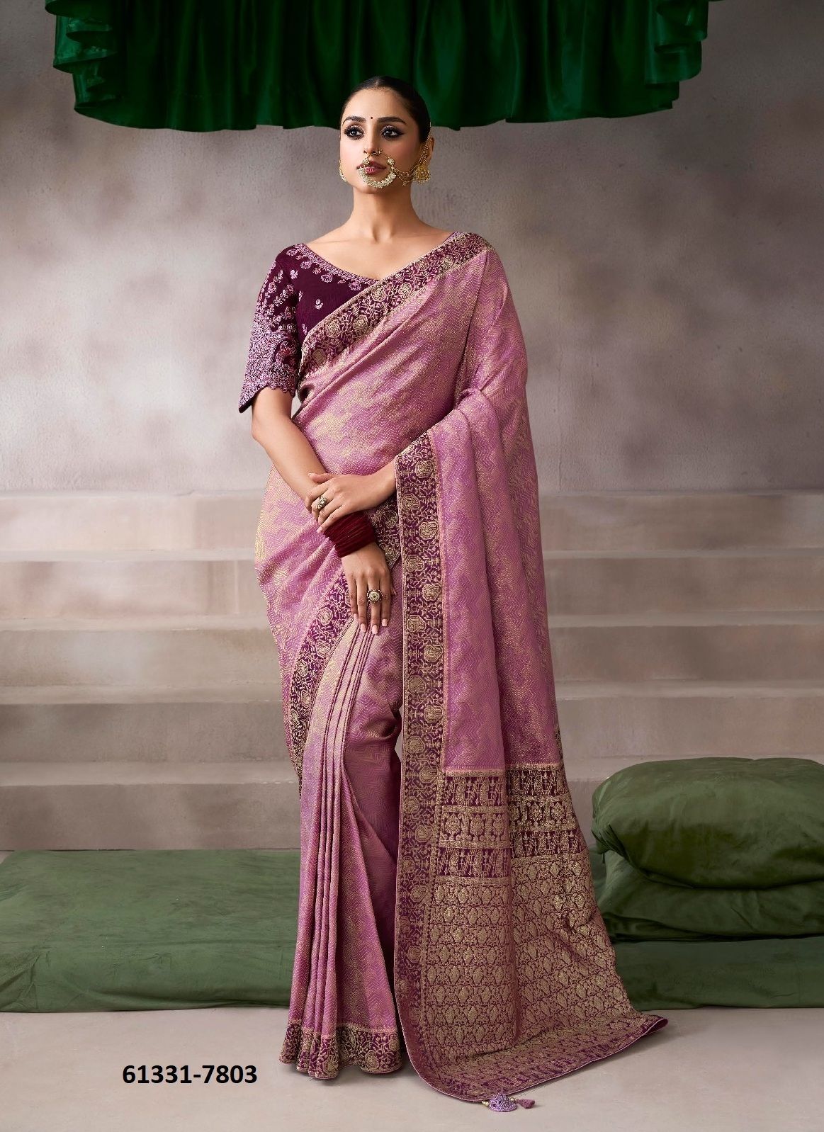 KAMALA SILK - Catalog # 61331 (Set of 10 Sarees) by Kira Fashions