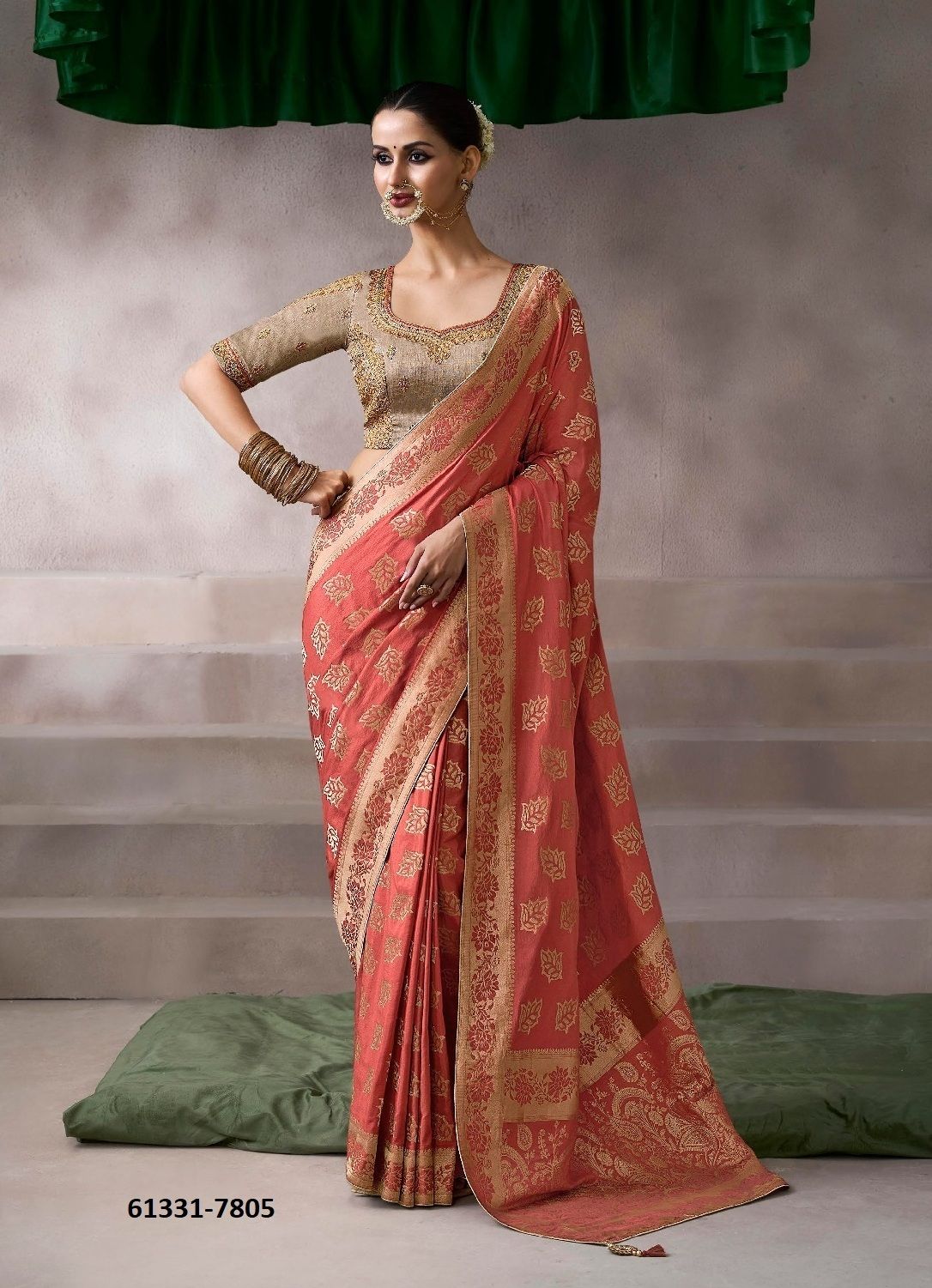 KAMALA SILK - Catalog # 61331 (Set of 10 Sarees) by Kira Fashions