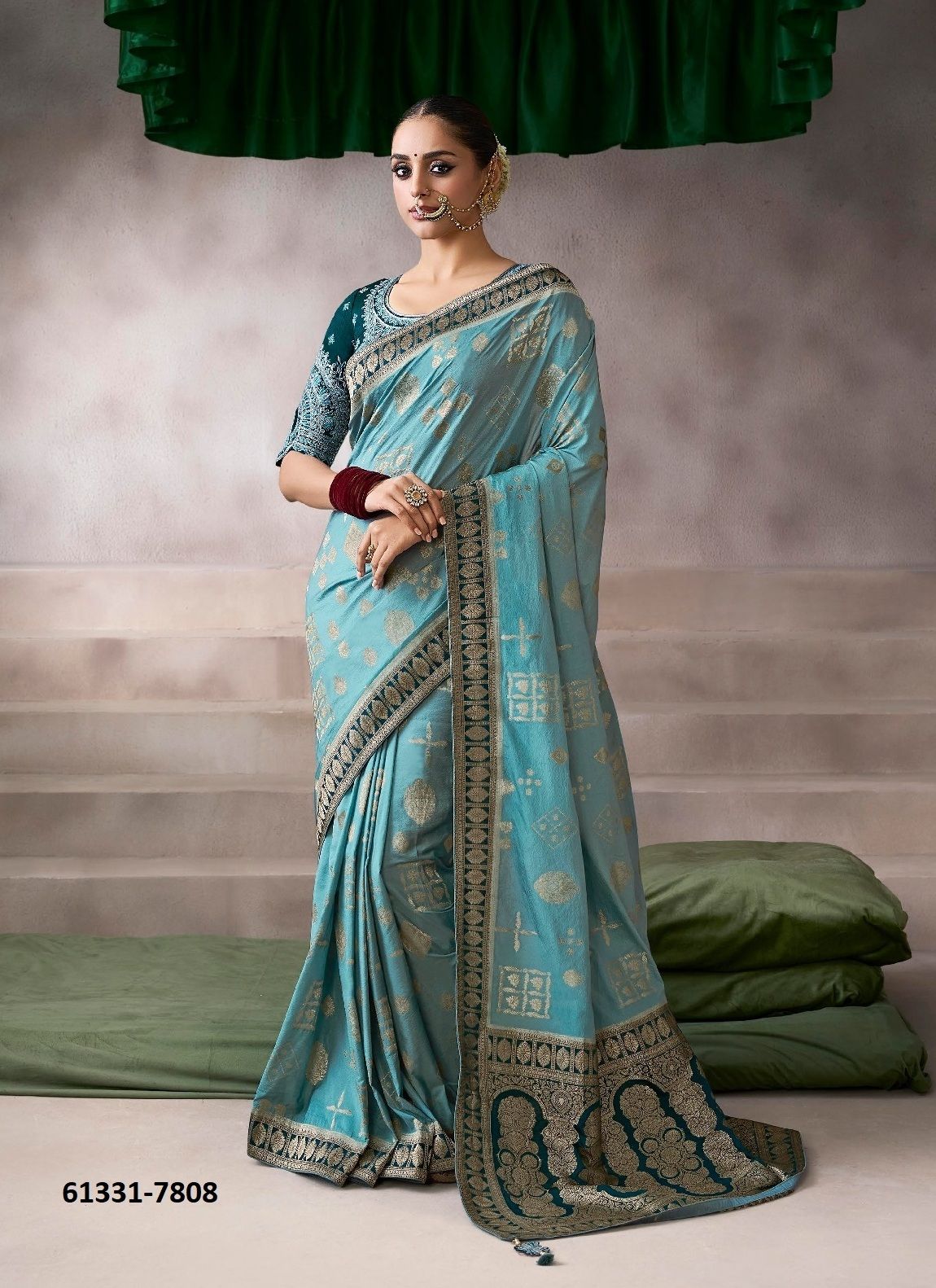 KAMALA SILK - Catalog # 61331 (Set of 10 Sarees) by Kira Fashions