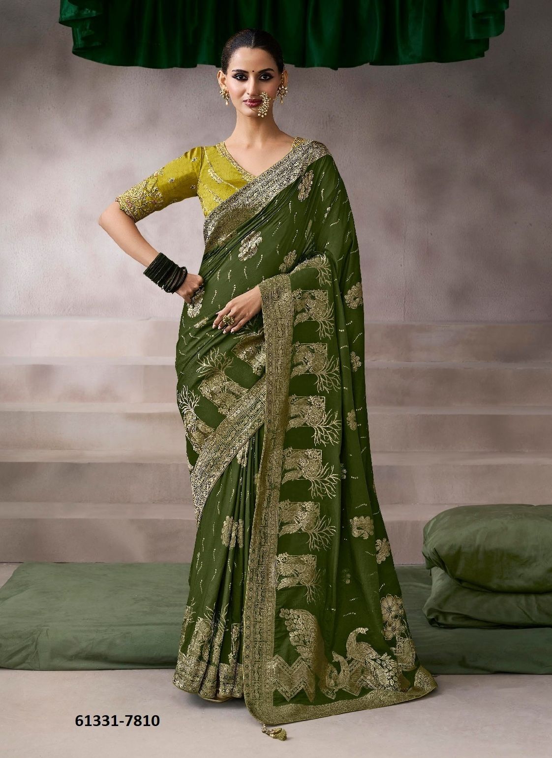 KAMALA SILK - Catalog # 61331 (Set of 10 Sarees) by Kira Fashions
