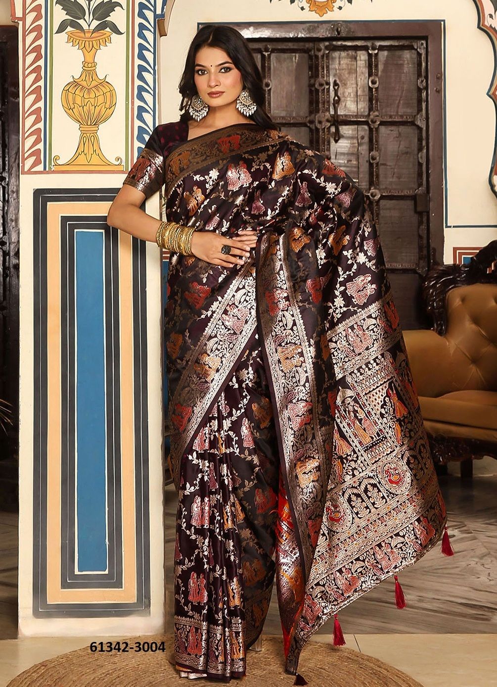 ELEGANCE 3 - Catalog # 61342 (Set of 5 Sarees) by Aabharan