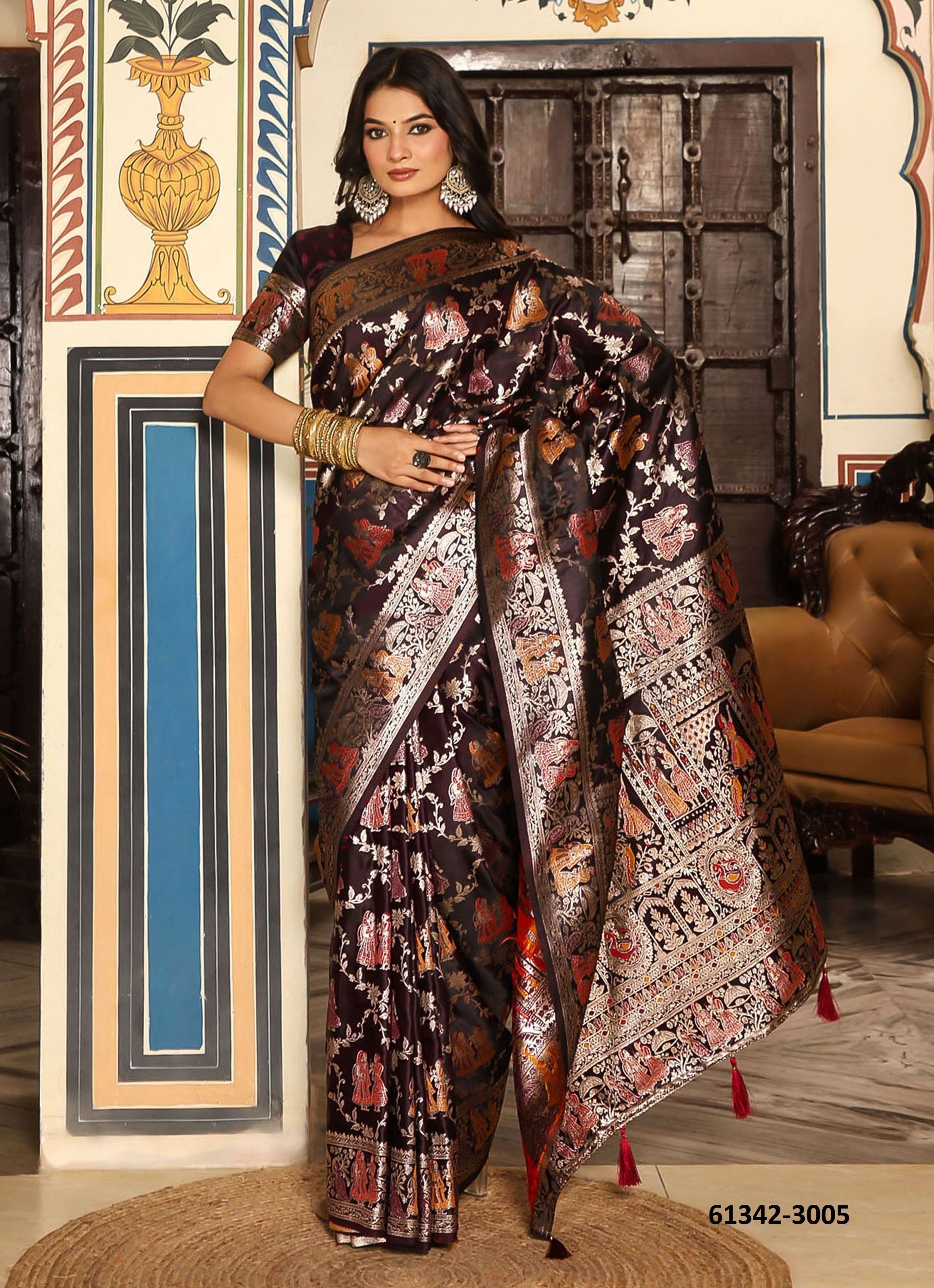 ELEGANCE 3 - Catalog # 61342 (Set of 5 Sarees) by Aabharan