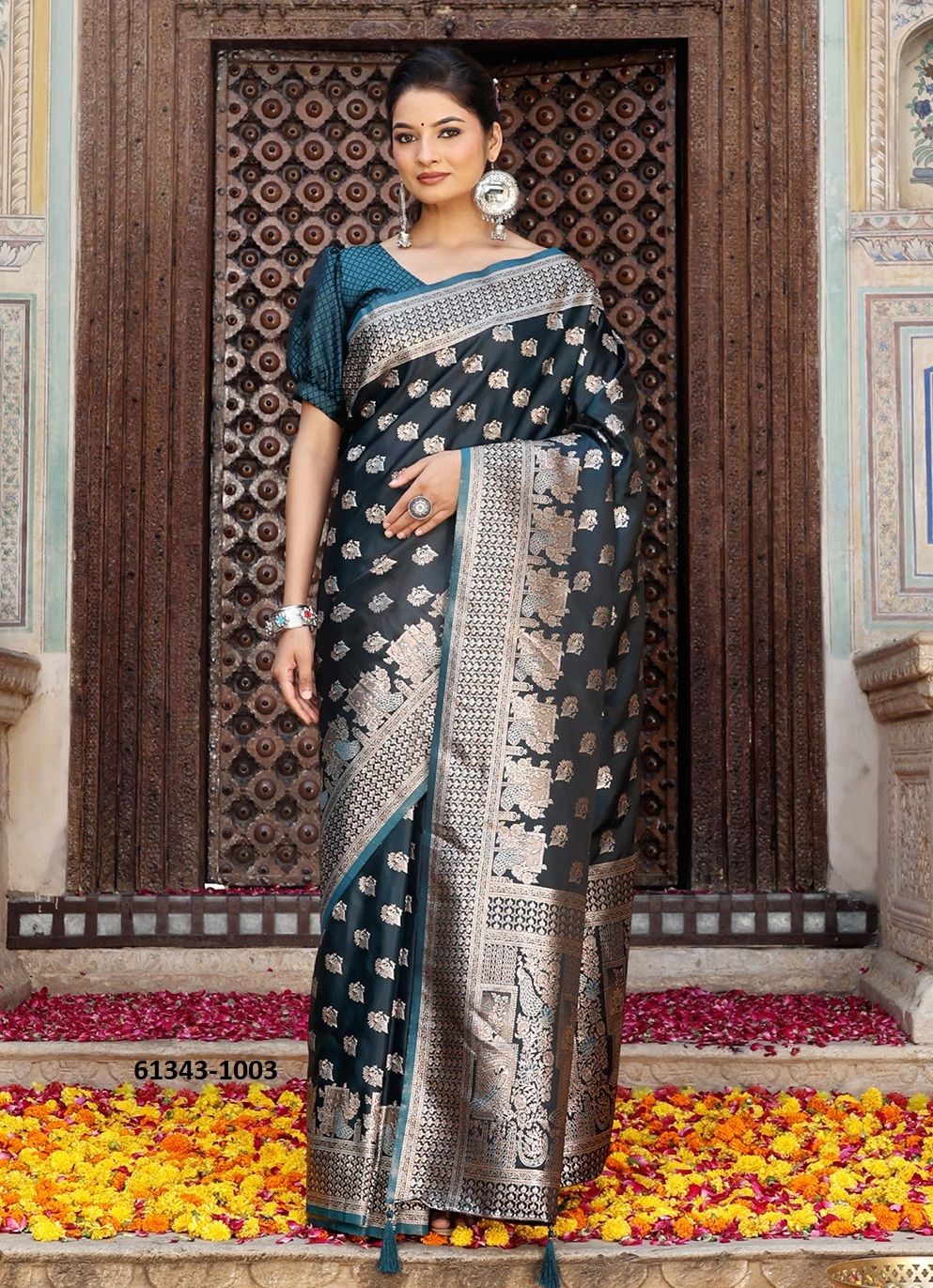 ELEGANCE 1 - Catalog # 61343 (Set of 6 Sarees) by Aabharan