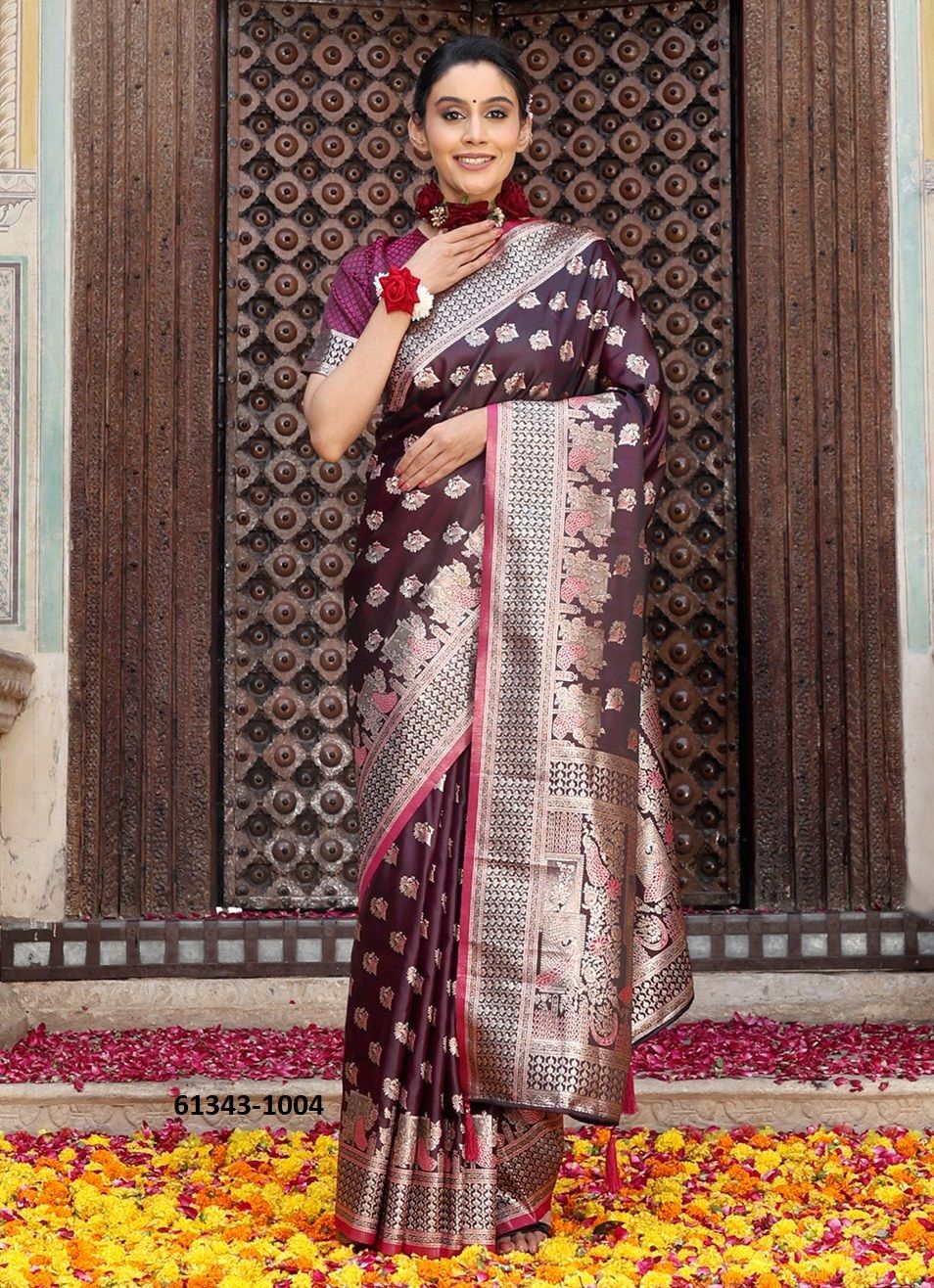 ELEGANCE 1 - Catalog # 61343 (Set of 6 Sarees) by Aabharan
