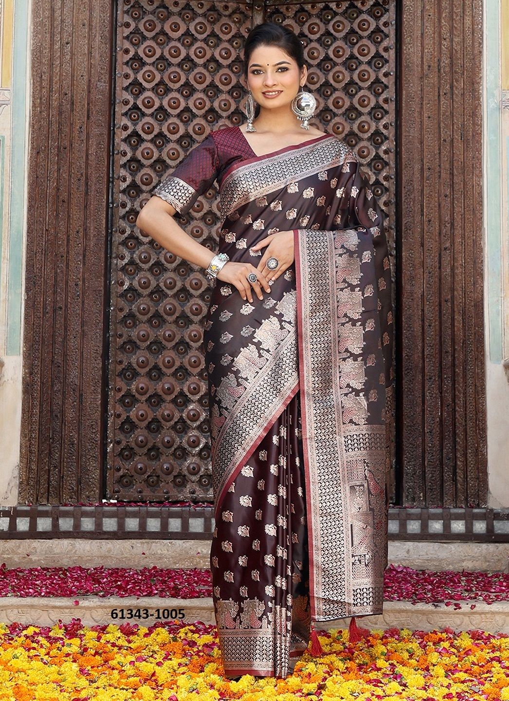ELEGANCE 1 - Catalog # 61343 (Set of 6 Sarees) by Aabharan