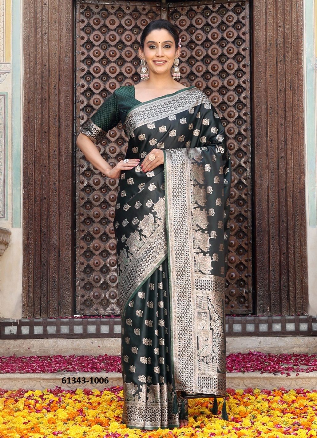 ELEGANCE 1 - Catalog # 61343 (Set of 6 Sarees) by Aabharan