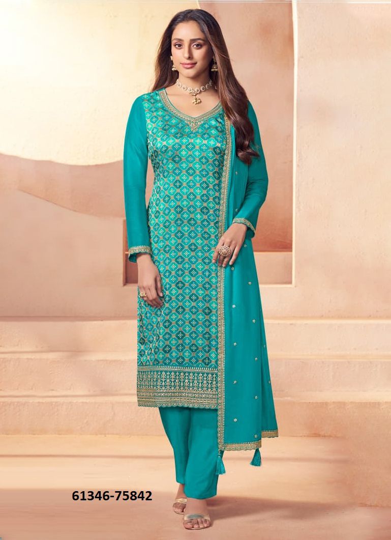 AARVI - Catalog # 61346 (Set of 4 Semi-Stitched / Un-Stitched Suits) by Vinay Fashion Llp