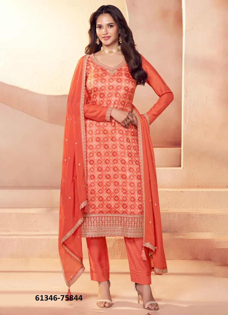 AARVI - Catalog # 61346 (Set of 4 Semi-Stitched / Un-Stitched Suits) by Vinay Fashion Llp
