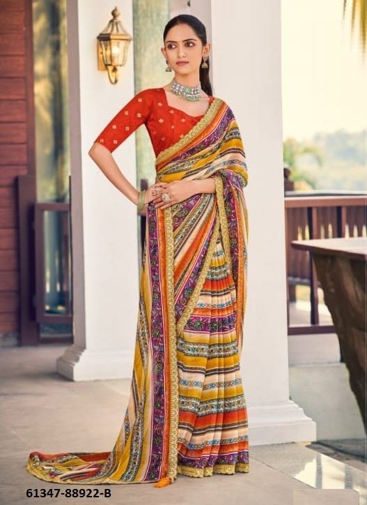 LATIKA - Catalog # 61347 (Set of 6 Sarees) by Vipul Fashions LATIKA - Catalog # 61347 (Set of 6 Sarees) by Vipul Fashions