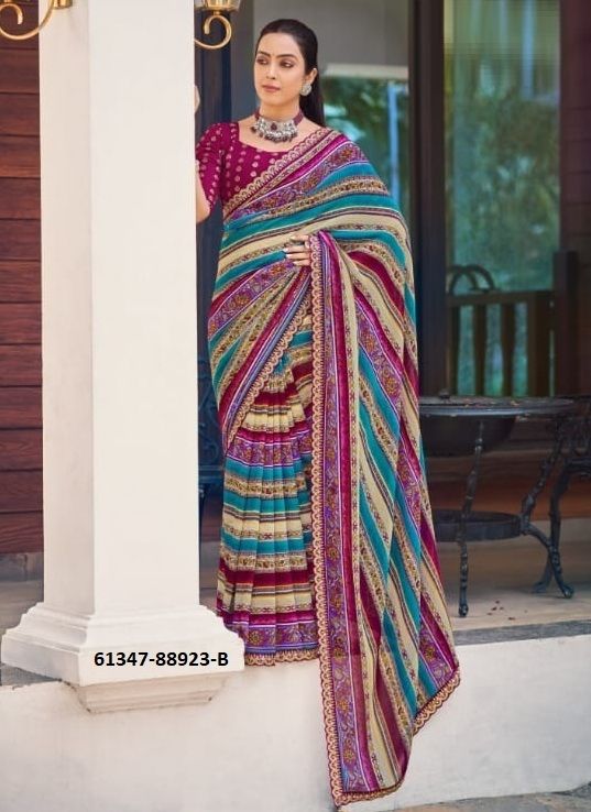 LATIKA - Catalog # 61347 (Set of 6 Sarees) by Vipul Fashions LATIKA - Catalog # 61347 (Set of 6 Sarees) by Vipul Fashions