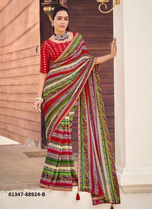 LATIKA - Catalog # 61347 (Set of 6 Sarees) by Vipul Fashions LATIKA - Catalog # 61347 (Set of 6 Sarees) by Vipul Fashions
