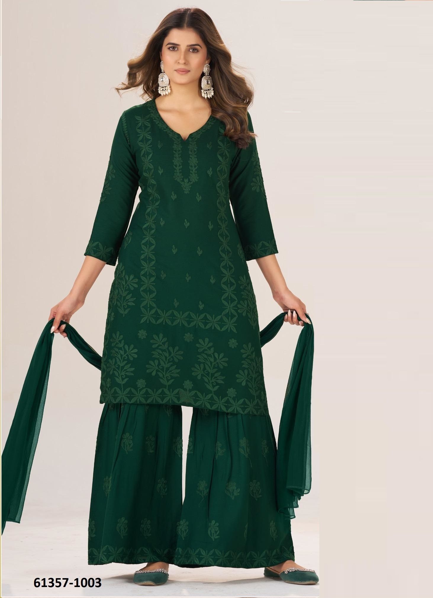 HEENAZ 10 - Catalog # 61357 (Set of 4 Readymade Salwar Suits) by Blue Hills