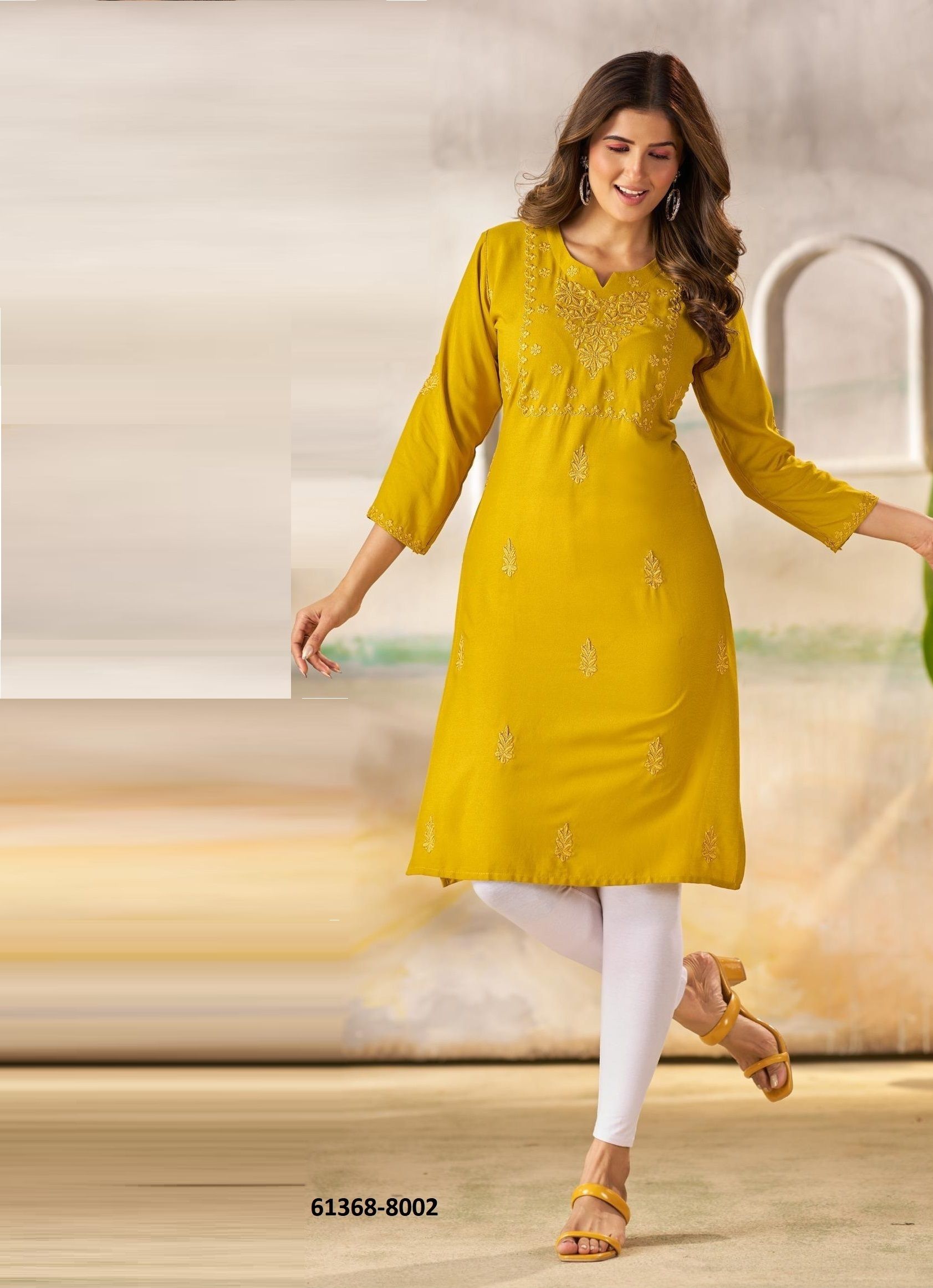 NAZRANA 18 - Catalog # 61368 (Set of 4 Readymade Women's Kurtis / Tops) by Blue Hills
