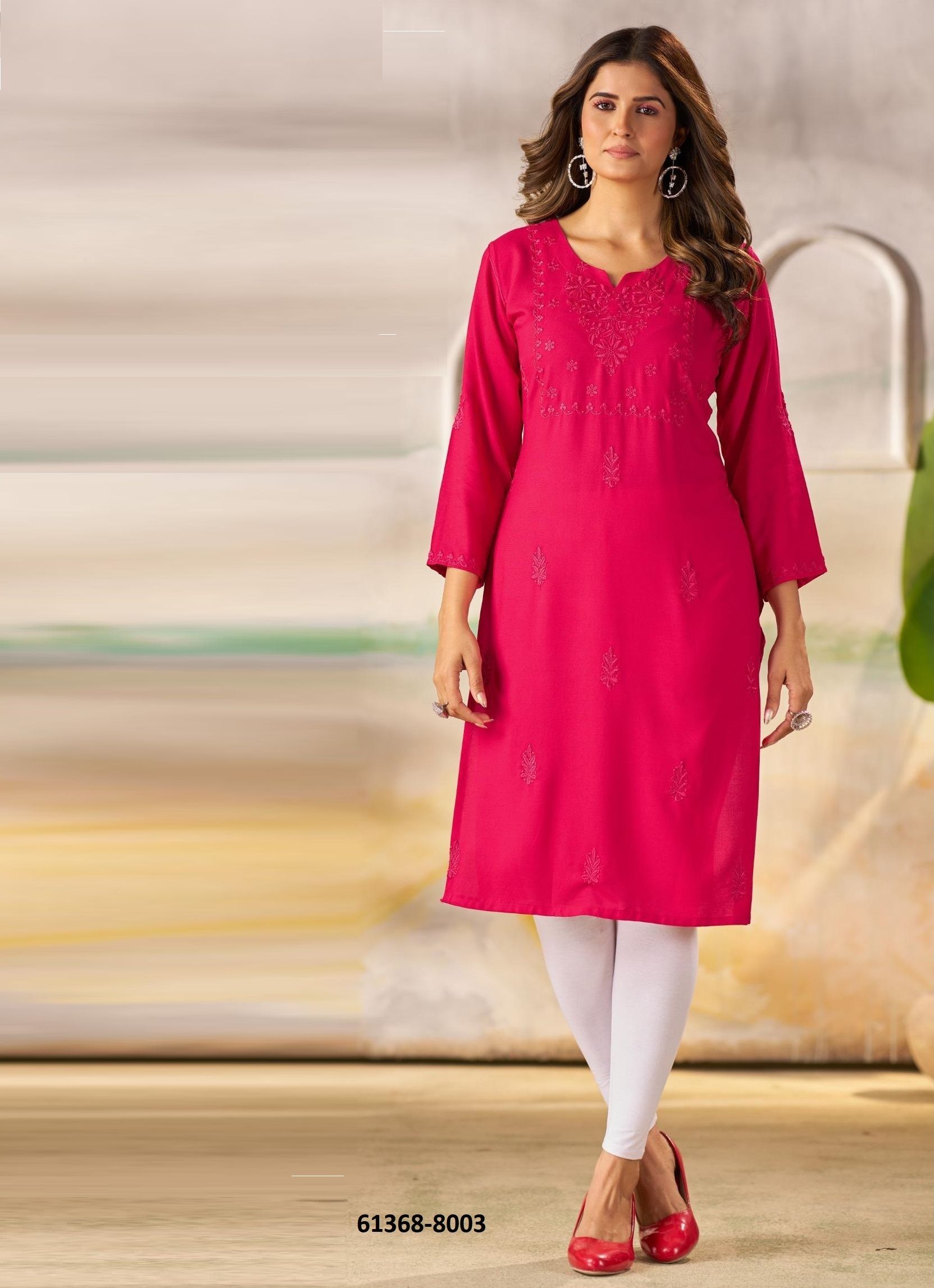 NAZRANA 18 - Catalog # 61368 (Set of 4 Readymade Women's Kurtis / Tops) by Blue Hills