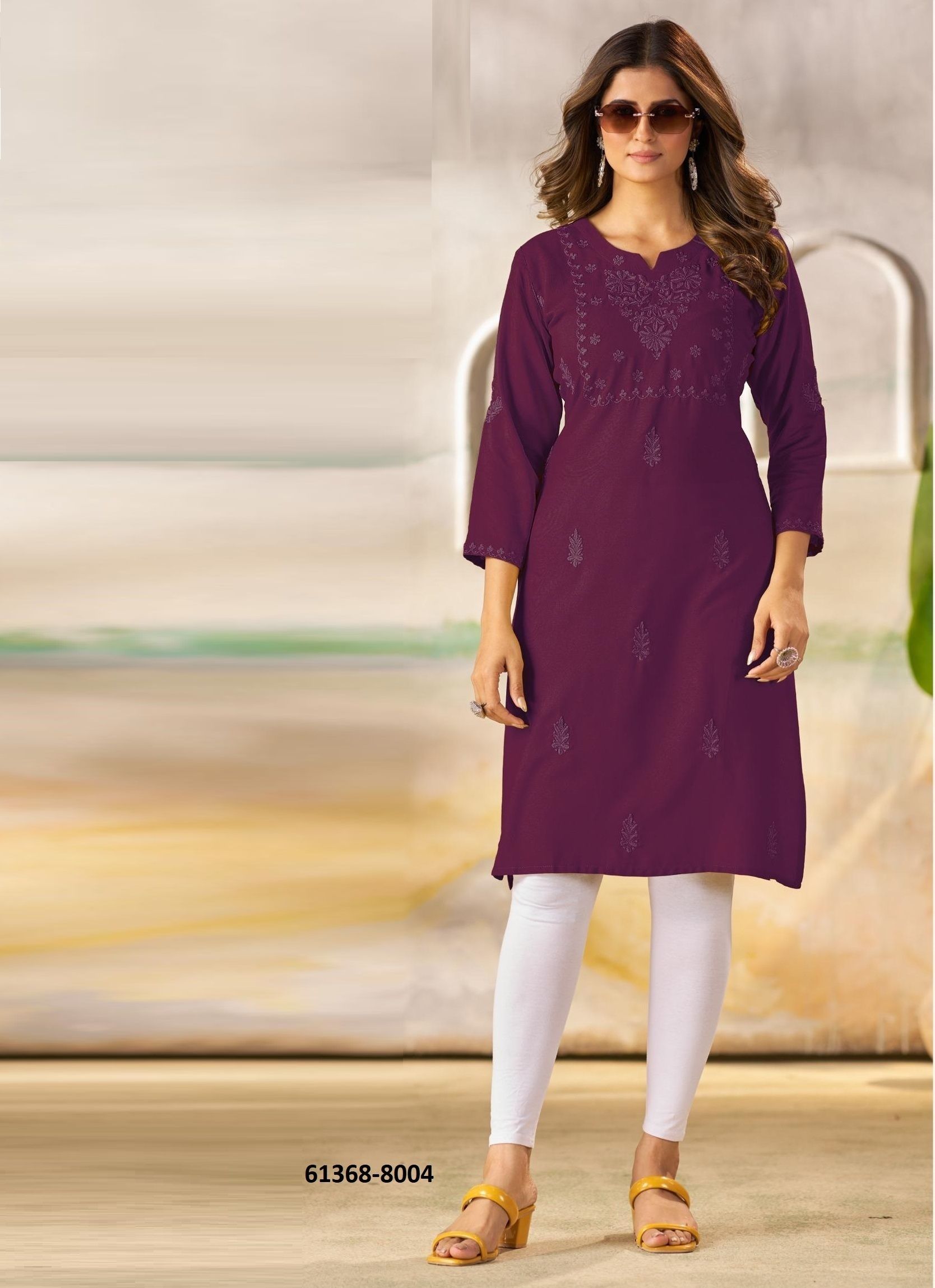 NAZRANA 18 - Catalog # 61368 (Set of 4 Readymade Women's Kurtis / Tops) by Blue Hills