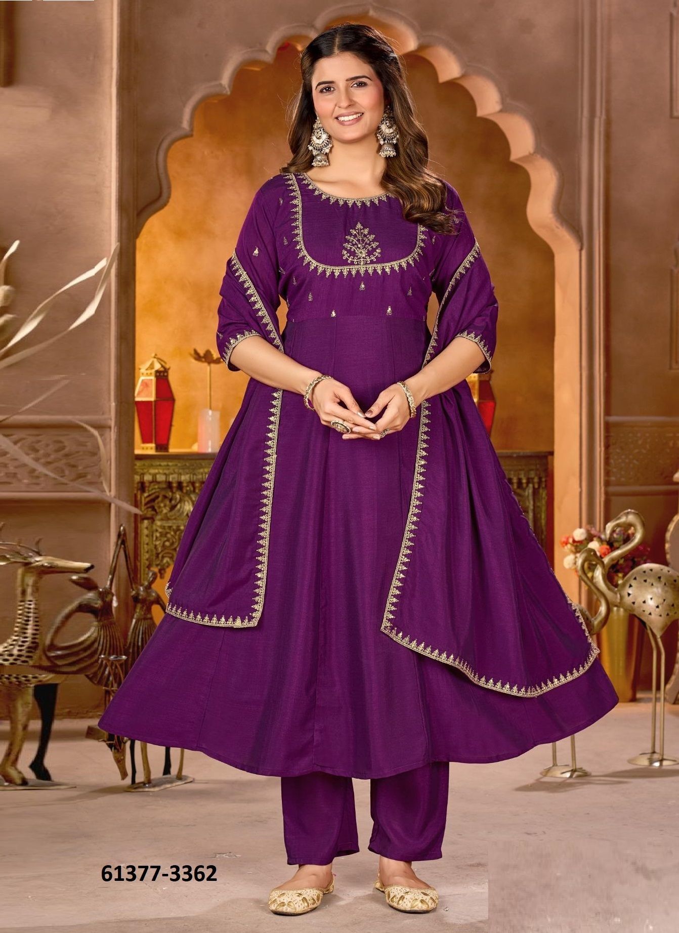SERIES 3361-3354 - Catalog # 61377 (Set of 4 SIZE-SETS [Readymade Salwar Suits]) by Ladies Flavour
