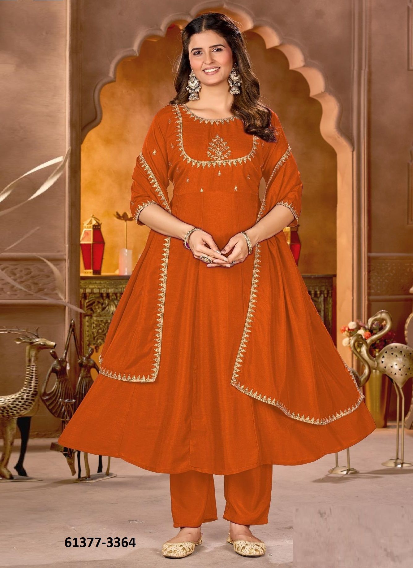 SERIES 3361-3354 - Catalog # 61377 (Set of 4 SIZE-SETS [Readymade Salwar Suits]) by Ladies Flavour