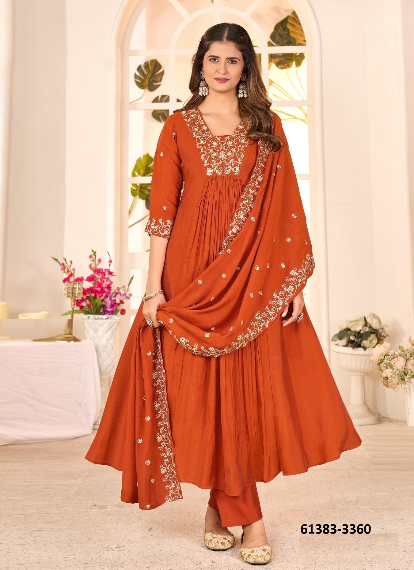 ANARKALI SERIES 3358-3360 - Catalog # 61383 (Set of 4 SIZE-SETS [Readymade Salwar Suits]) by Ladies Flavour