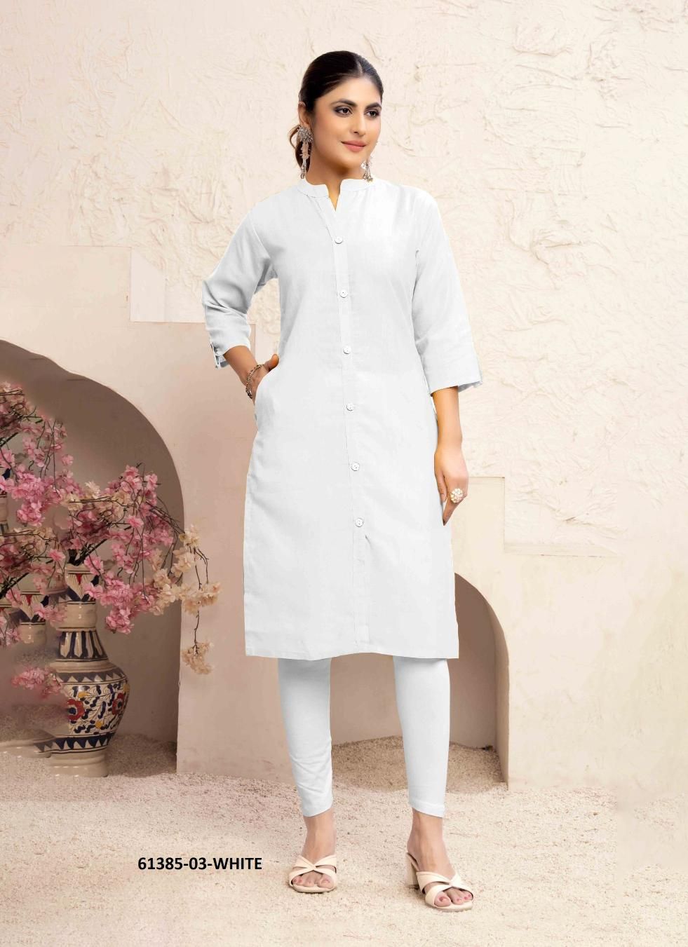 NEER 1 - Catalog # 61385 (Set of 5 Readymade Women's Kurtis / Tops) by Serengeti
