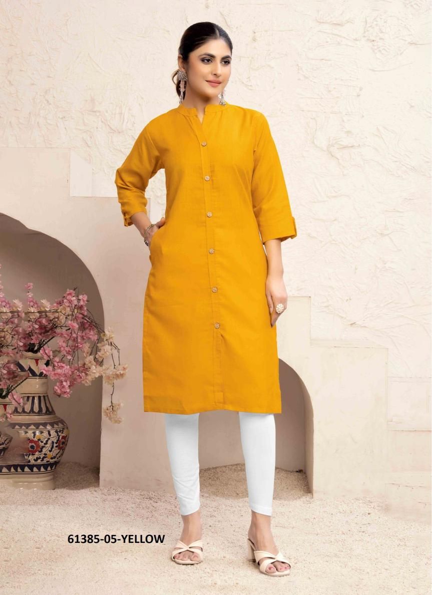 NEER 1 - Catalog # 61385 (Set of 5 Readymade Women's Kurtis / Tops) by Serengeti