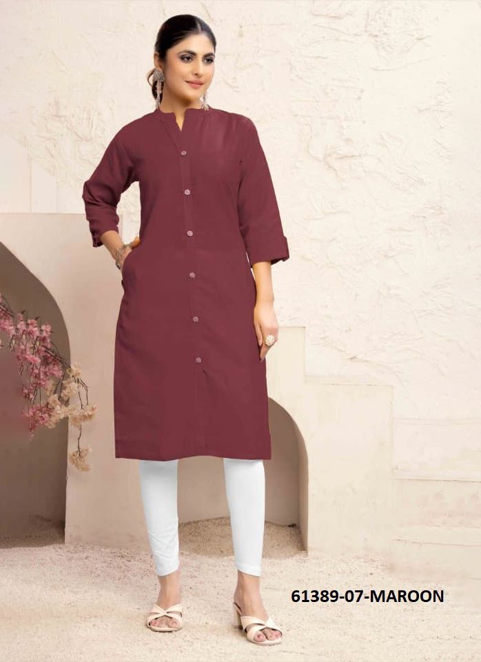 NEER 2 - Catalog # 61389 (Set of 5 Readymade Women's Kurtis / Tops) by Serengeti