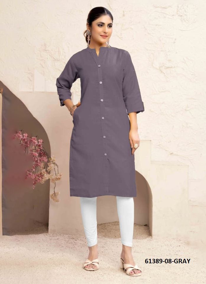 NEER 2 - Catalog # 61389 (Set of 5 Readymade Women's Kurtis / Tops) by Serengeti