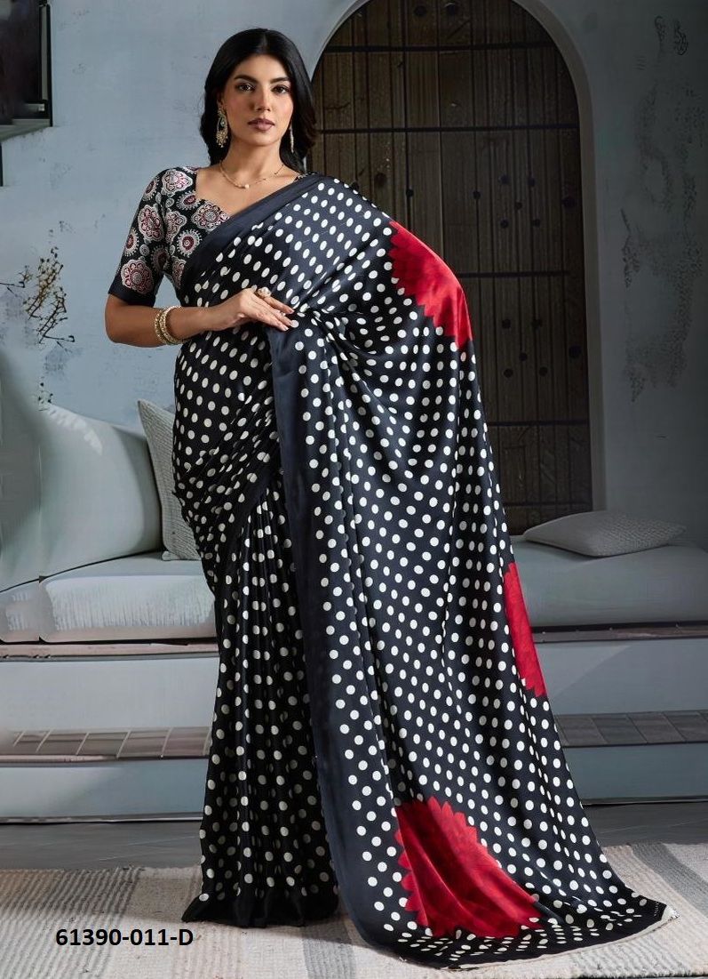PURE AJRAKH PRINT 11 - Catalog # 61390 (Set of 6 Sarees) by Rajtex Fabrics PURE AJRAKH PRINT 11 - Catalog # 61390 (Set of 6 Sarees) by Rajtex Fabrics