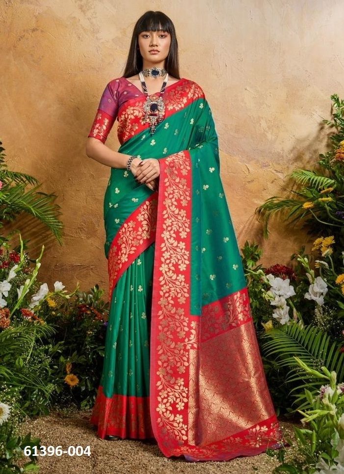 KARNATION - Catalog # 61396 (Set of 6 Sarees) MADE IN INDIA BY Rajtex Fabrics
